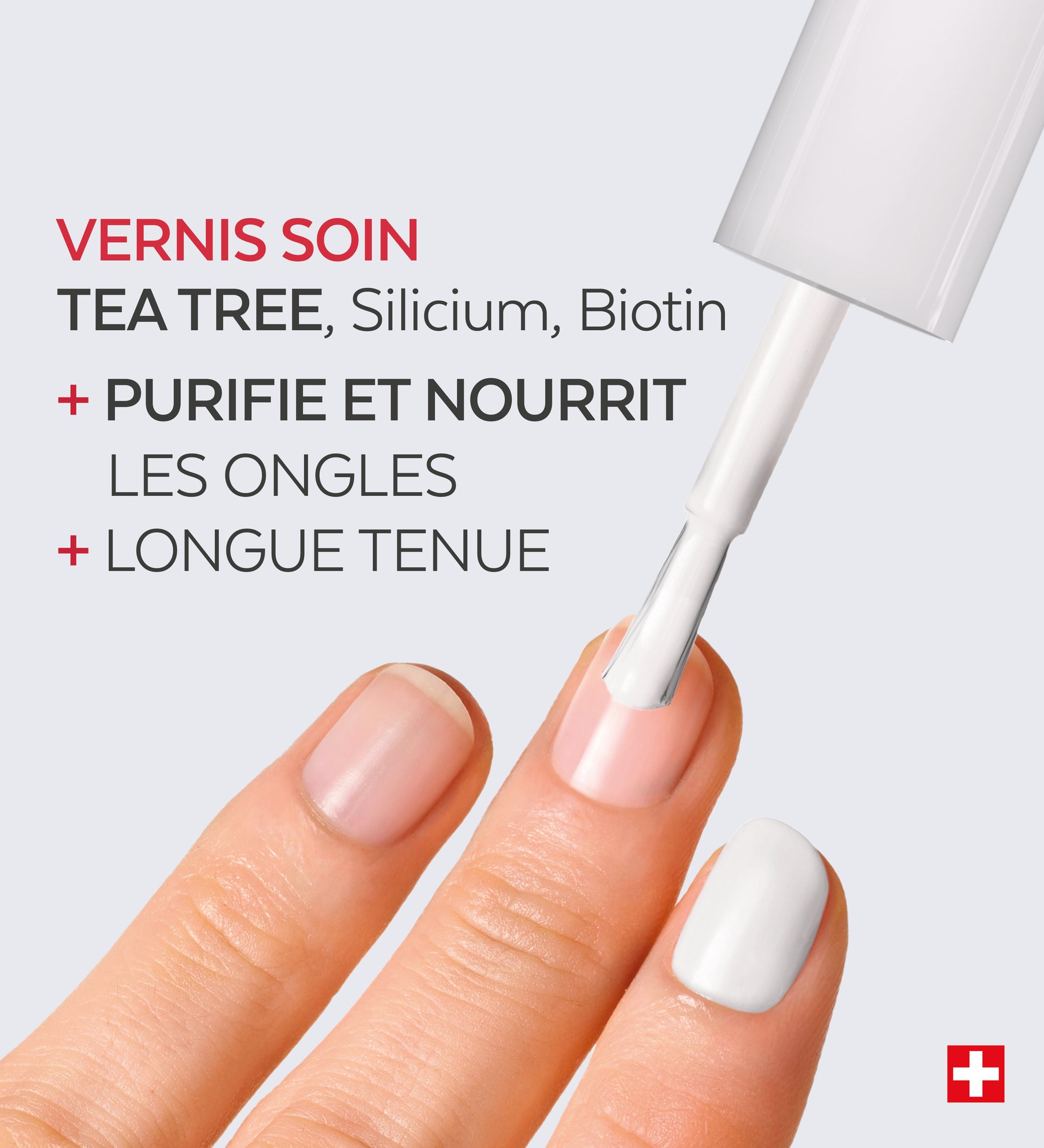 Vernis Color Care Tea Tree - Blanc French